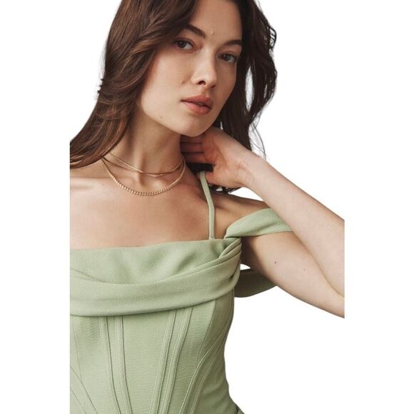 Dress The Population x Anthropologie Vickie Corset Midi Dress Size S Mint - Picture 5 of 8